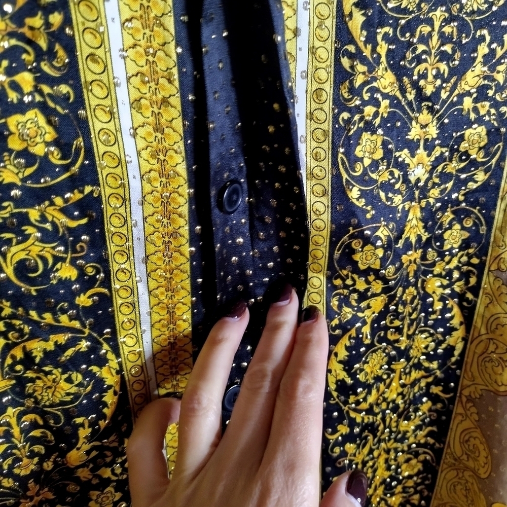 Monzini Collection Silk Metallic Sequence Leopard… - image 3